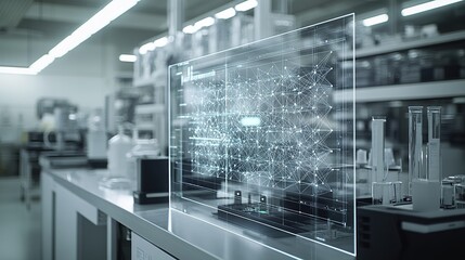 Futuristic network overlay in lab setting