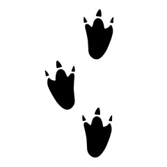 Dinosaur footprint vector icon black color isolated on white background.