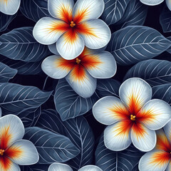 Fototapeta premium Frangipani Flowers Graphic Design Assets