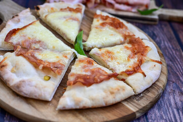  Home made italian pizza Pizza Mortadella and pistachios with buffalo mozzarella