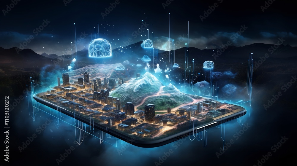 Poster a fully integrated digital ecosystem seamlessly controlled and managed through a smartphone and adva