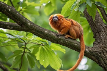 Fototapeta premium Lion tamarin on the tree