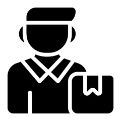 delivery boy glyph icon