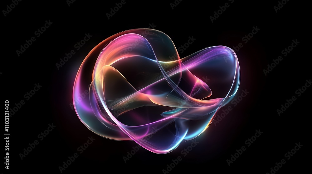 Poster colorful abstract wave pattern illuminated against a dark background creating a mesmerizing visual e