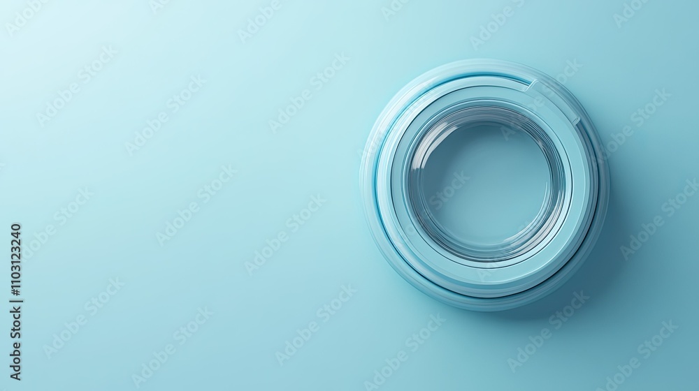 Poster circular transparent design element on soft blue background