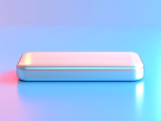 Silver object with a blue background