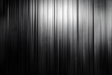 Fototapeta premium Vertical striped metallic texture wallpaper in dark grey and silver tones, perfect for modern design backdrops. Generative Ai.