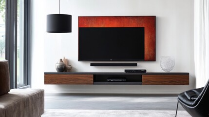 Modern Living Room with Stylish TV and Elegant Interior Design