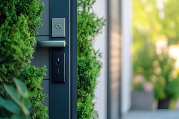 Smart door locks and home security devices in modern homes