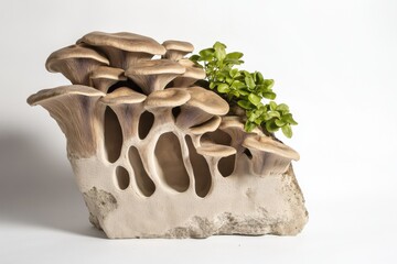 Innovative mycelium packaging with sustainable eco-friendly design featuring natural growth patterns