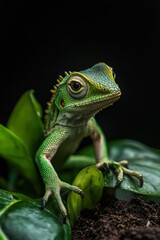 Obraz premium Common green forest lizard - Calotes calotes