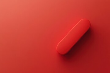 Minimalistic red toggle button on solid background for ui design concepts
