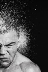 Dynamic Punch Impact in Black and White Combat Sports Imagery