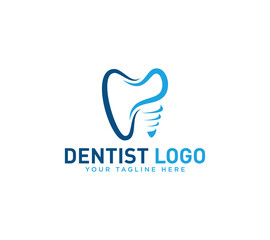 Dentist dental implants logo design, Vector illustration.