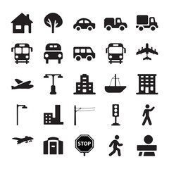 Flat Design Icon Set for Business and Technology