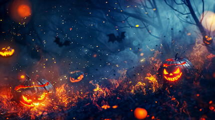 A witch soars on her broomstick over a moonlit village.