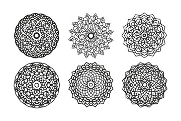Ornamental luxury mandala pattern set design