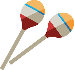 Two colorful sticks with a blue stripe on them