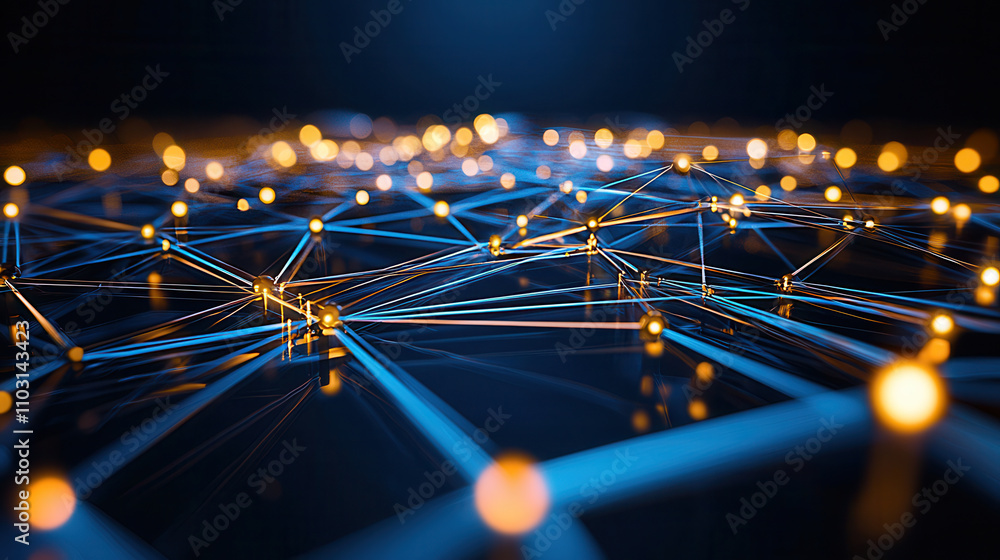 Poster conceptual digital shield protecting network with glowing nodes and connections, symbolizing cyberse