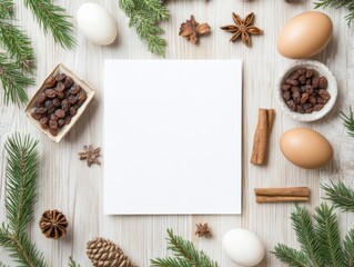 Rustic Christmas Flat Lay with Traditional Ingredients for Stir-Up Sunday, Thanksgiving, and New Years Celebrations