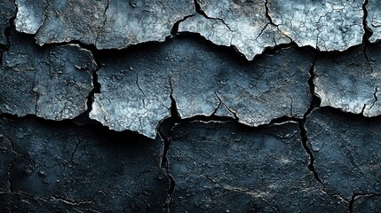 Obraz premium Dark Cracked Texture Background Grunge Rough Dry Abstract Seamless Stone Rock Wall Surface Pattern
