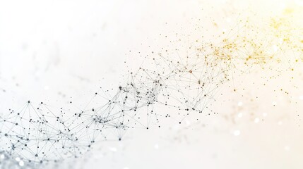 Abstract network connections with dots and lines on white gradie