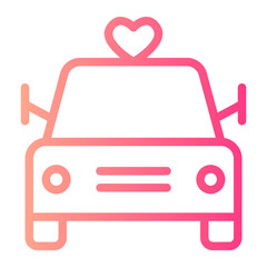 wedding car gradient icon