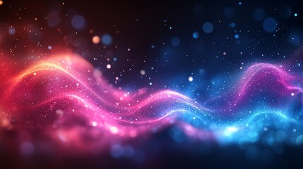 Obraz premium A colorful wave of light with a blue and red background