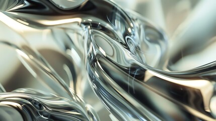 An abstract image of liquid metal, swirling and reflecting light.