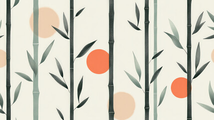 A minimalist Japanese pattern of bamboo lines