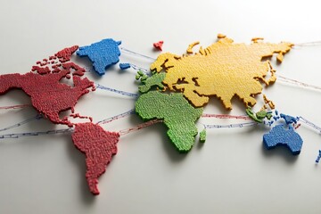 BRICS trade development, showing global trade routes and shipments