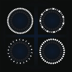 Mandala set coloring page. Decorative round mandala anti stress coloring book. Vector illustration
