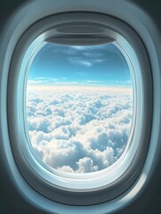 Airplane window view