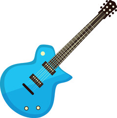 Fototapeta premium A blue guitar with a black pickguard