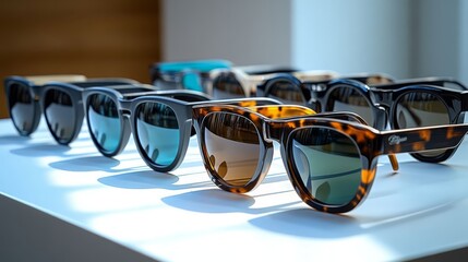 Display of stylish sunglasses.