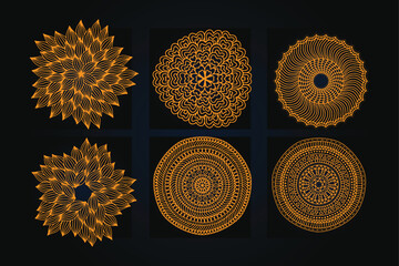 Ornamental luxury mandala pattern set design