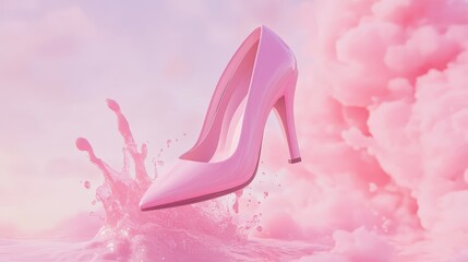 Colorful pointy toe women's shoes with high heels,Female stiletto heels in suede leather,Mock up,template,stylish high heel,women essential beauty items,copy space.