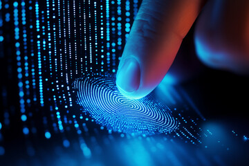 Schutz vor unbefugtem Zugriff durch biometrische Vorkehrungen, Zugriff auf Computer, Smartphone und Technologie nur durch Fingerabdruck, biometrische Sicherheitsvorkehrungen