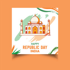 Happy Republic Day social media post template 