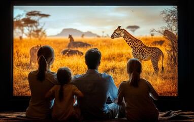 Family Watching Wildlife Documentary on World Television Day - Celebrating Connections and Education