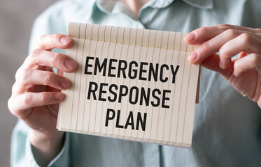 Emergency response plan on the business photo using the text