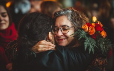 Celebrating World Hello Day Joyful Family Hugs and Warm Greetings in Cozy, Intimate Setting for Thanksgiving and Christmas