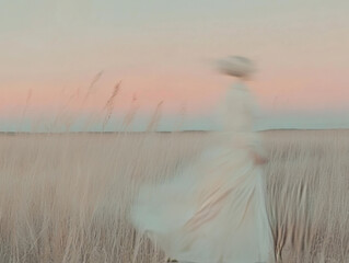 Surreal Contemporary Modern Grainy Poster Art in Vintage Look