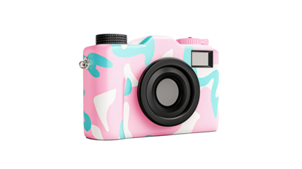 Captivating 3d camera photo pink design studio setting creative lens view
