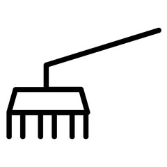 Barn Farm Rake Line Icon