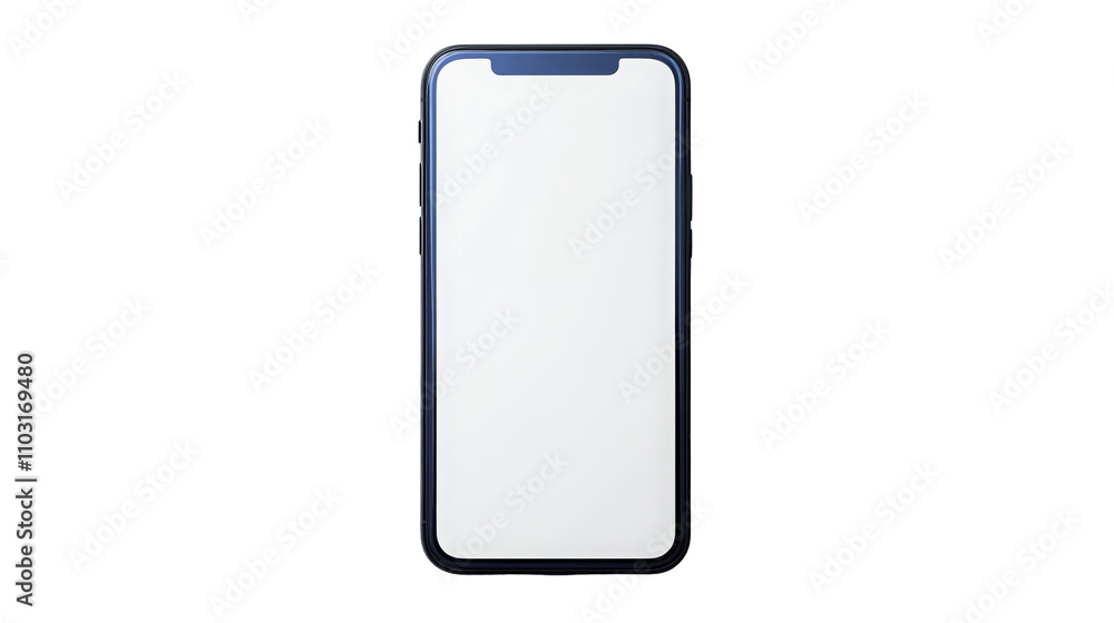 Poster smartphone display in modern cyberspace call connection transparent background