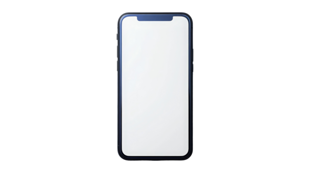 Smartphone display in modern cyberspace call connection transparent background