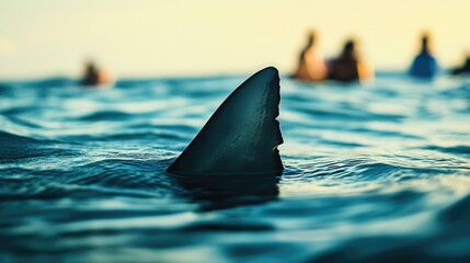 Shark Fin Emerging from Water