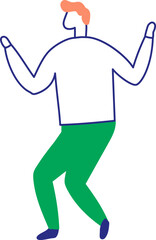 Stylized vector art line hand drawn people silhouette isolated. Human body