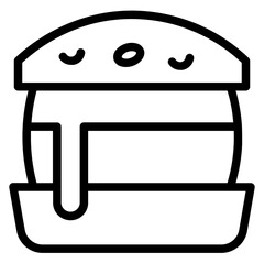Cheese Beef Burger Line Icon